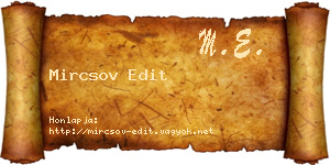 Mircsov Edit névjegykártya