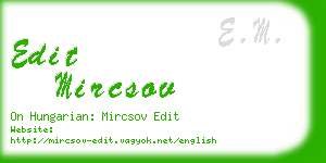 edit mircsov business card